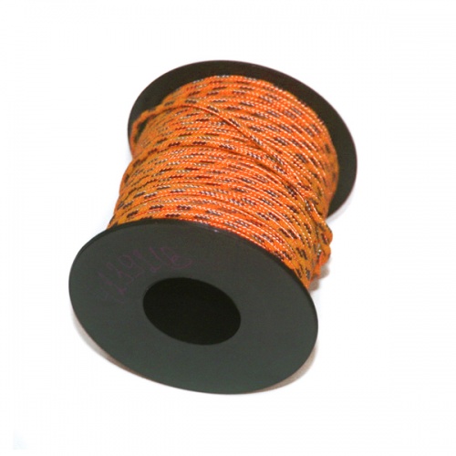 Линь Dyneema 1,5мм нагрузка 180 кг, (в катушке 25м), оранжево-черный